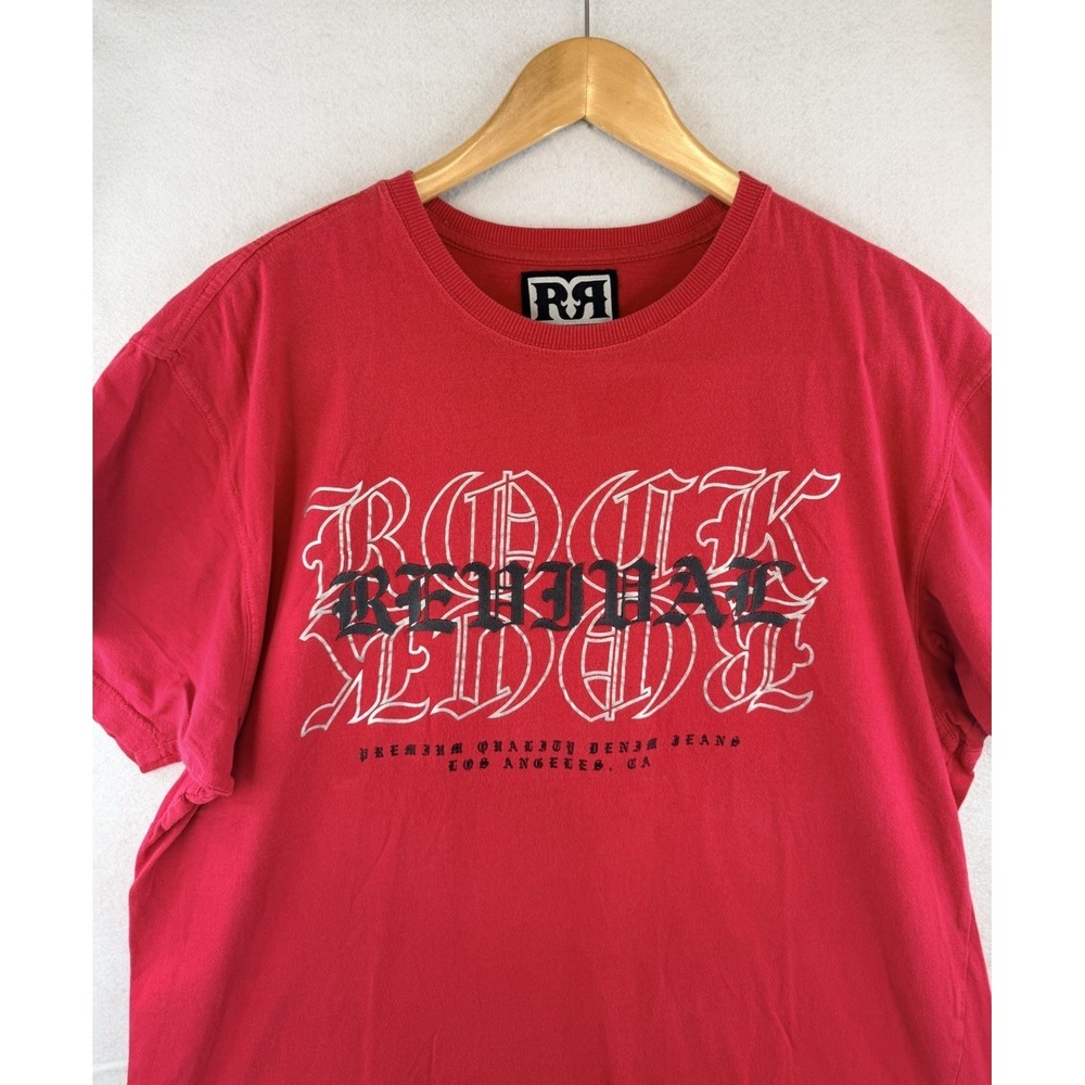 Rock Revival T-shirt Mens Sizeโ XL Red Short Sleeve Logo Casual Cotton